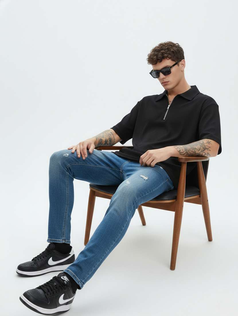 men solid short sleeve regular fit polo t-shirt
