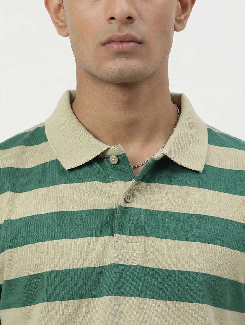 men striped short sleeve regular fit polo t-shirt - 22460824 -  Standard Image - 1