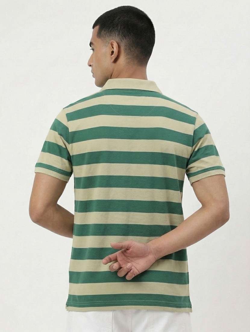 men striped short sleeve regular fit polo t-shirt - 22460824 -  Standard Image - 4