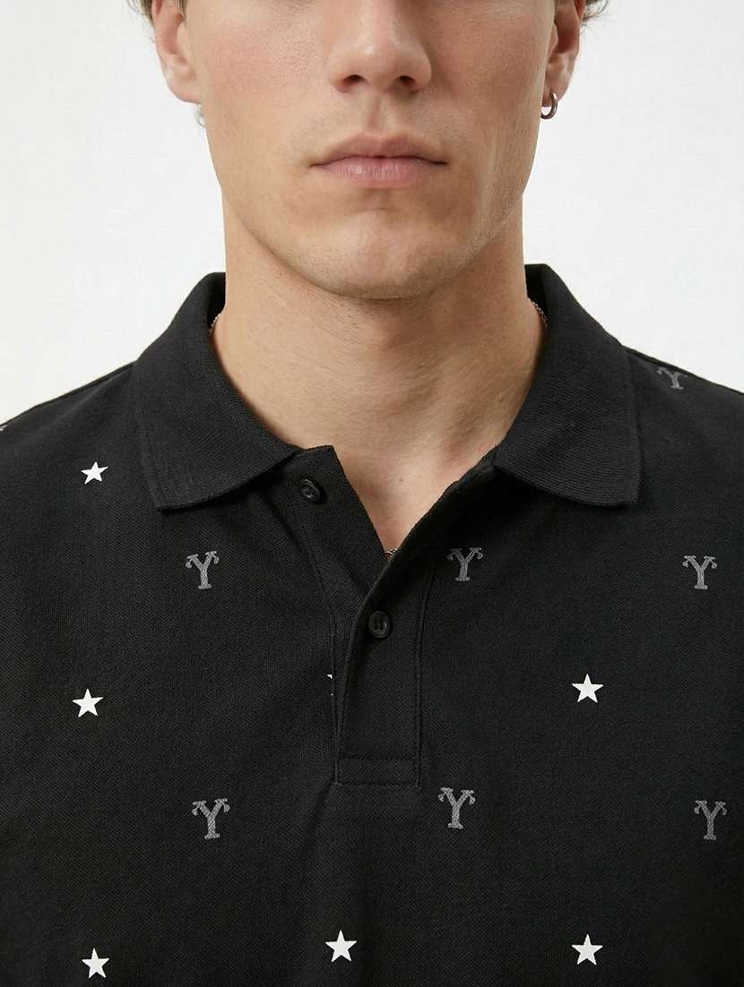 men printed short sleeve regular fit polo t-shirt - 22460840 -  Standard Image - 1