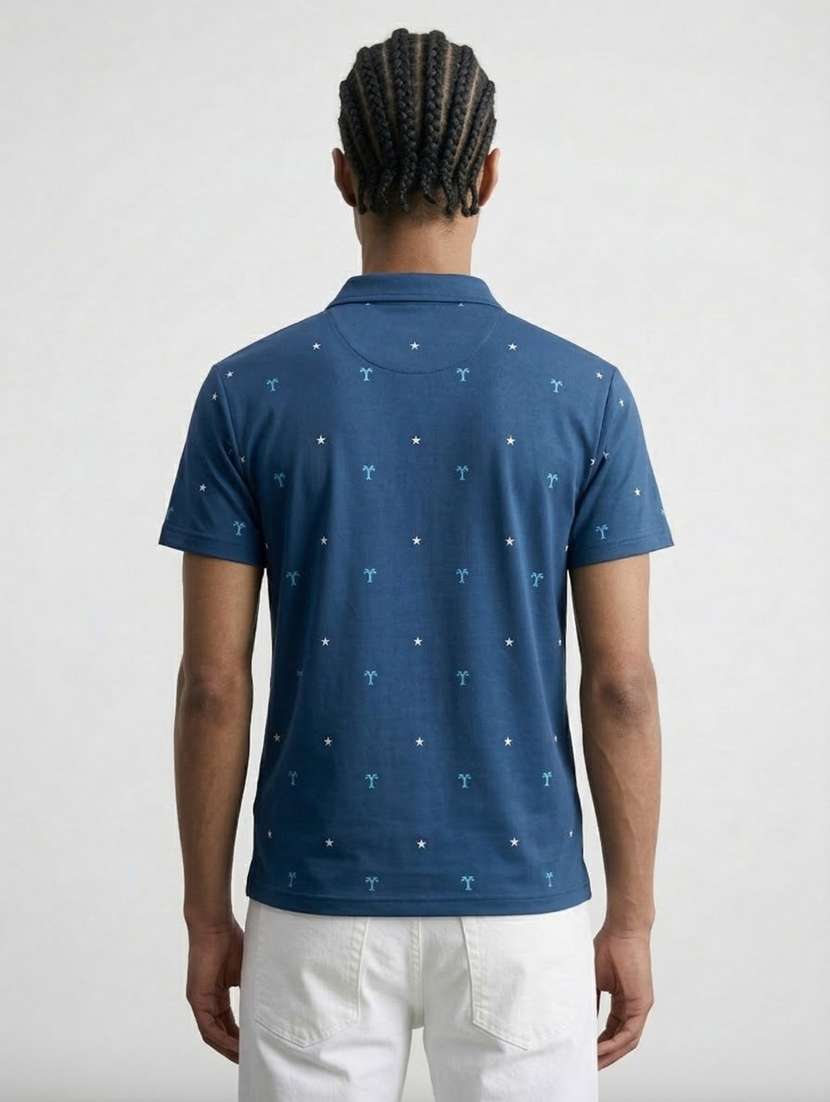 men printed short sleeve regular fit polo t-shirt - 22460841 -  Standard Image - 4