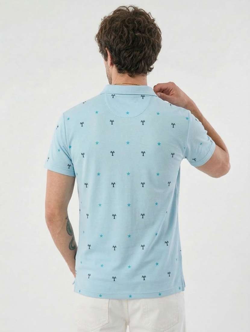 men printed short sleeve regular fit polo t-shirt - 22460842 -  Standard Image - 4