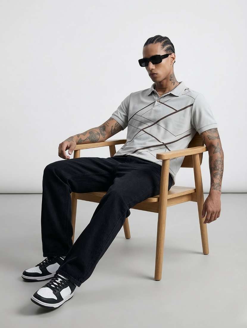 men printed short sleeve regular fit polo t-shirt - 22460848 -  Standard Image - 4