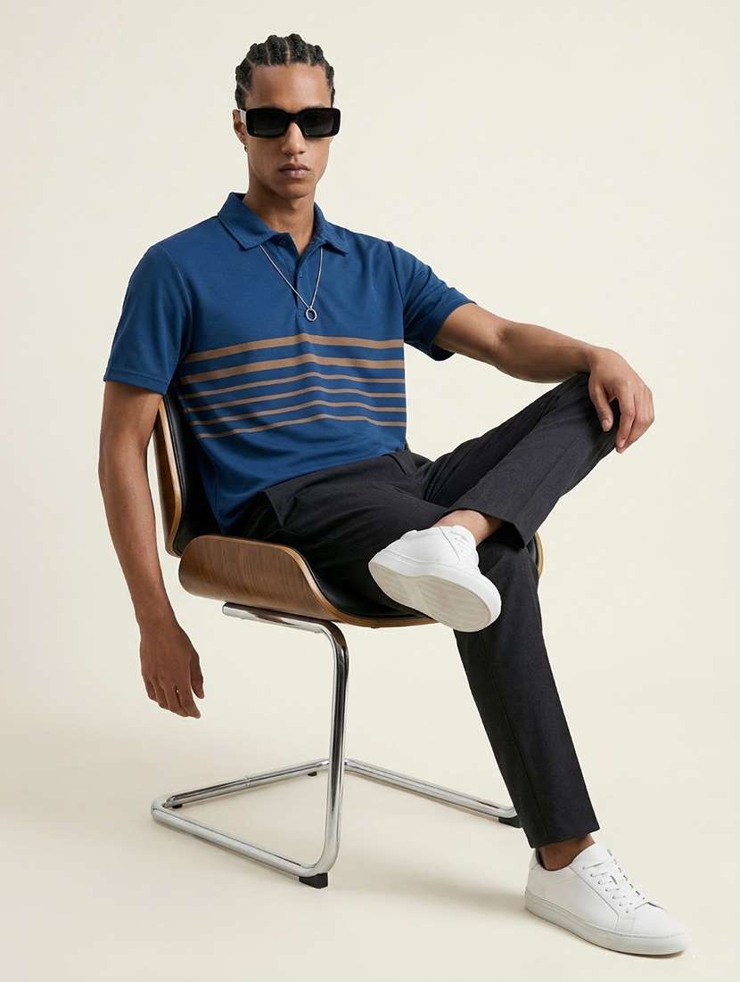 men striped short sleeve regular fit polo t-shirt - 22460852 -  Standard Image - 4