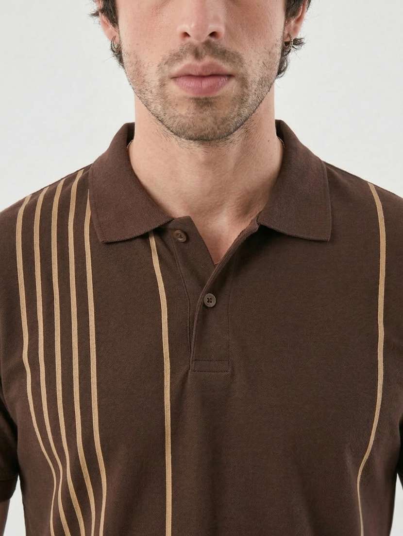 men striped short sleeve regular fit polo t-shirt - 22460855 -  Standard Image - 1