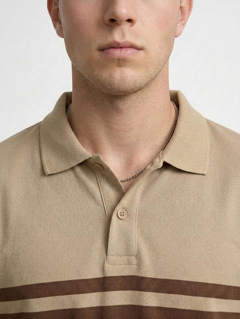 men striped short sleeve regular fit polo t-shirt - 22460930 -  Standard Image - 1