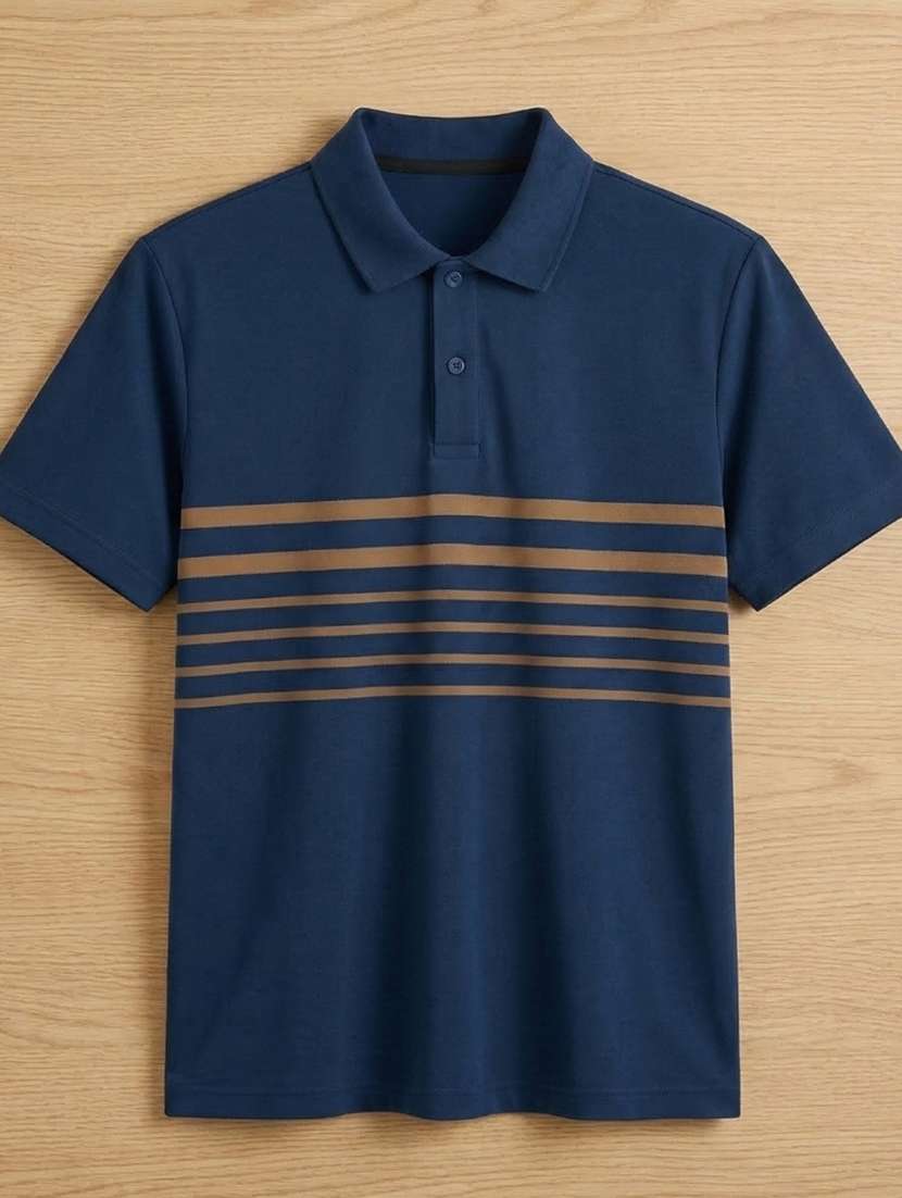 men striped short sleeve regular fit polo t-shirt - 22460932 -  Standard Image - 4