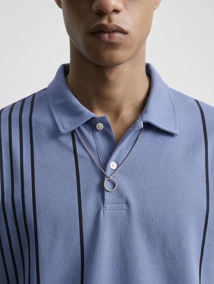 men striped short sleeve regular fit polo t-shirt - 22460936 -  Standard Image - 1