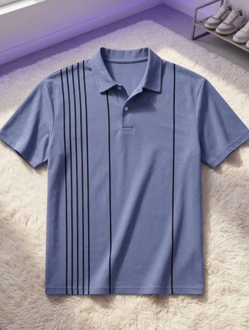 men striped short sleeve regular fit polo t-shirt - 22460936 -  Standard Image - 4