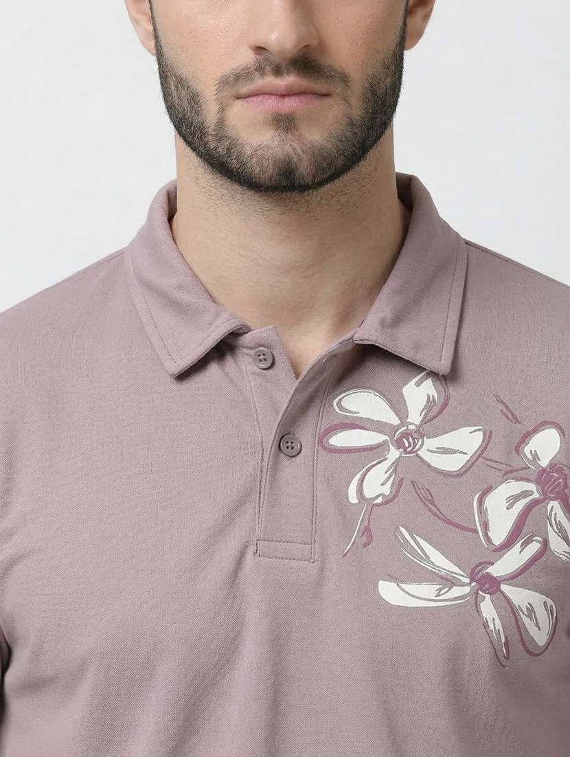 men printed short sleeve regular fit polo t-shirt - 22460939 -  Standard Image - 1