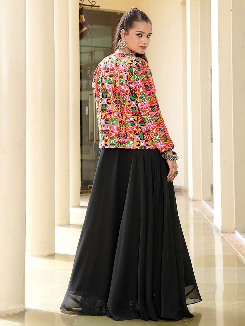 women black georgette flared kurti - 22460963 -  Standard Image - 4