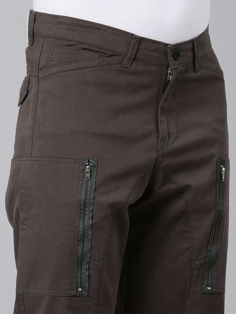 men solid mid rise regular fit cargo  - 22461032 -  Standard Image - 1