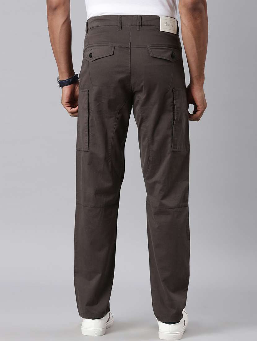 men solid mid rise regular fit cargo  - 22461032 -  Standard Image - 4