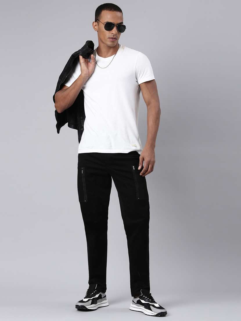 men solid mid rise regular fit cargo  - 22461034 -  Standard Image - 4