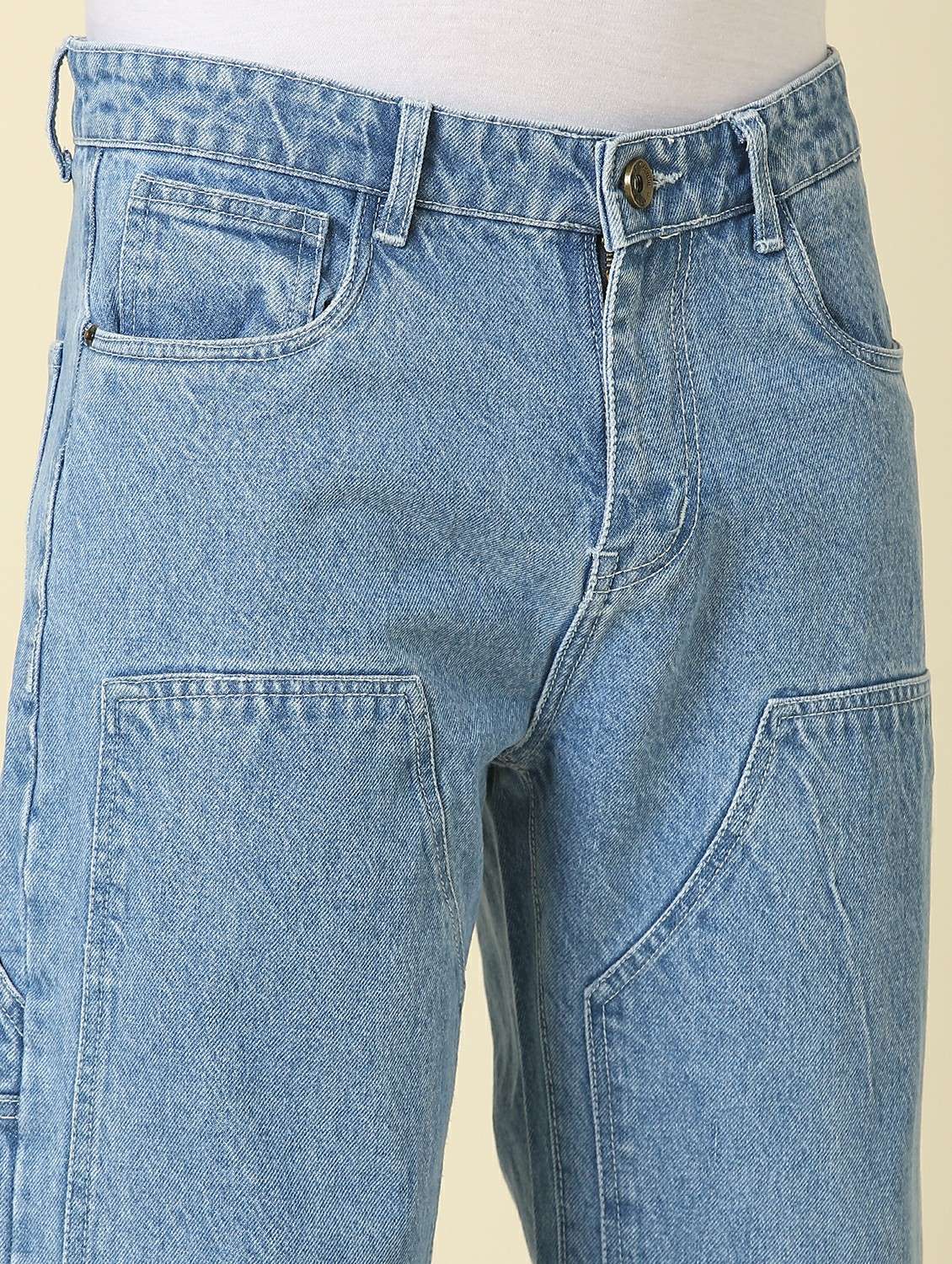 Men Plain Mid Rise Full Length Straight Jeans - 22461038 -  Standard Image - 1