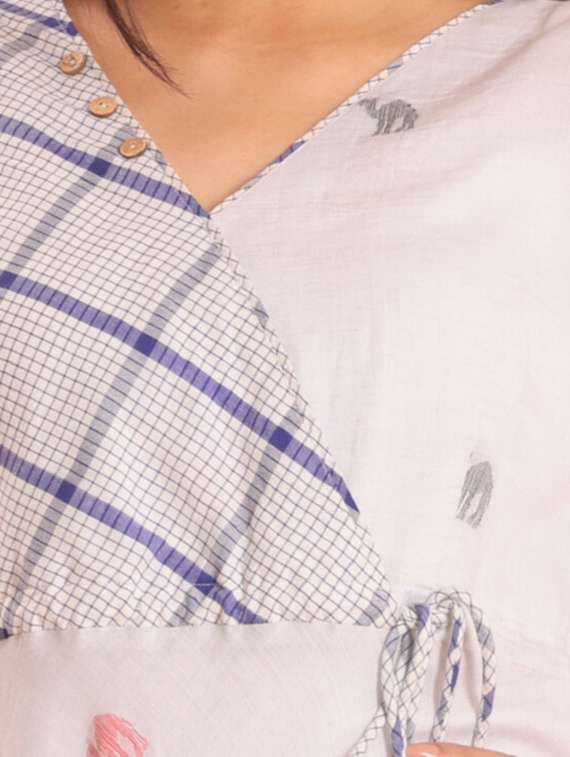 women grey cotton a-line kurti - 22461040 -  Standard Image - 1