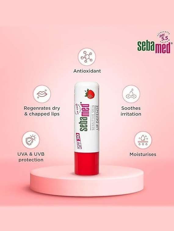 sebamed lip defense strawberry lip balm - 22461081 -  Standard Image - 1
