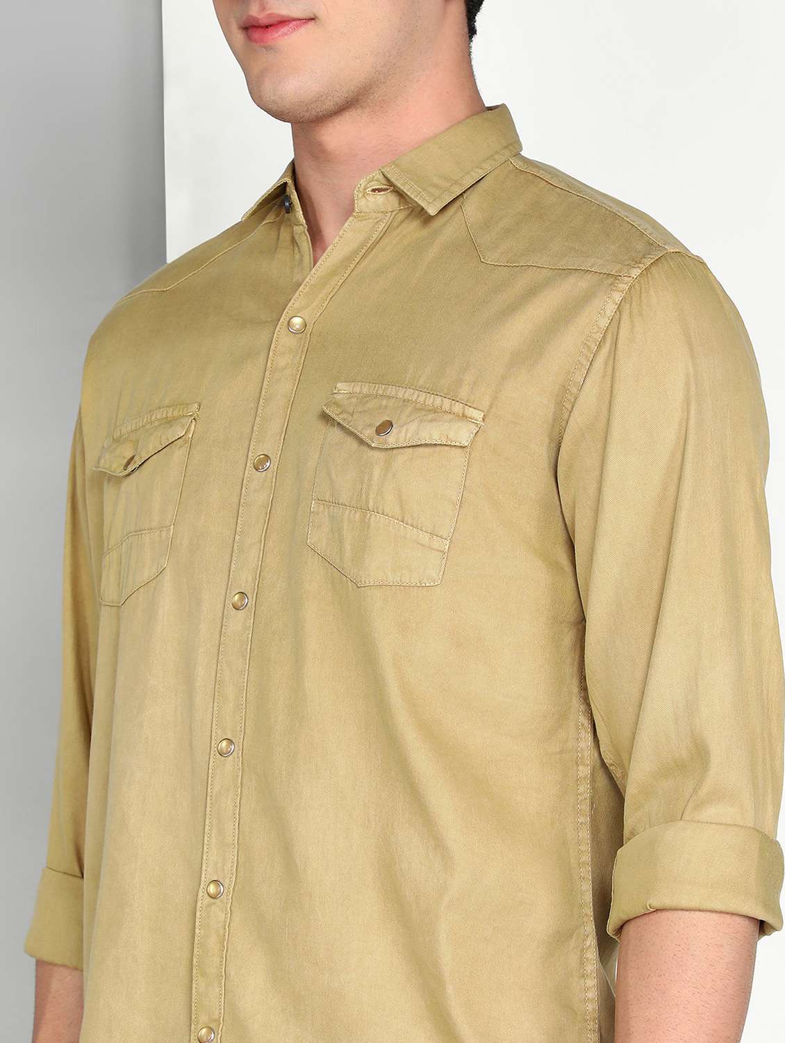 men twill shacket - 22461101 -  Standard Image - 1