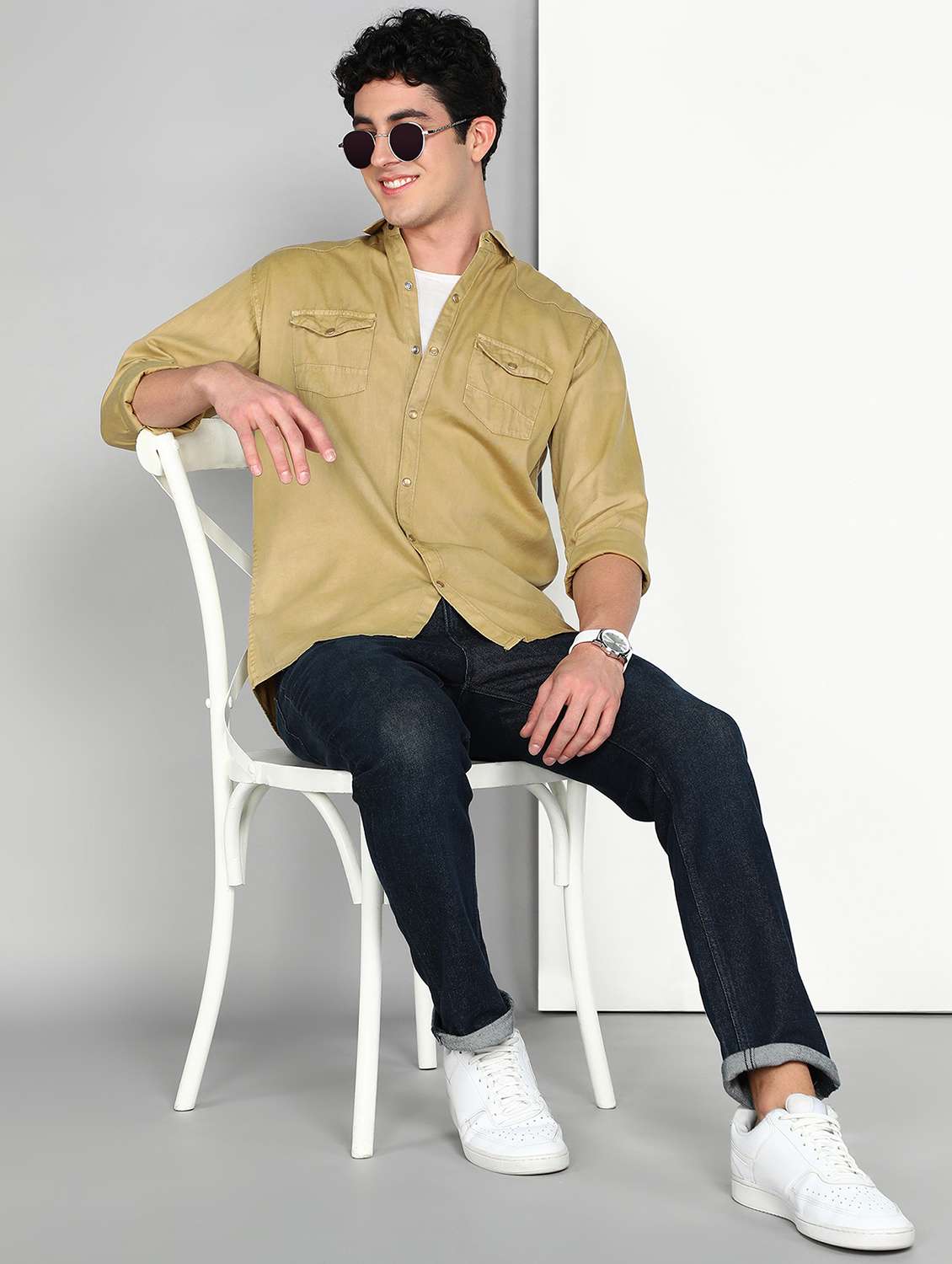 men twill shacket - 22461101 -  Standard Image - 4