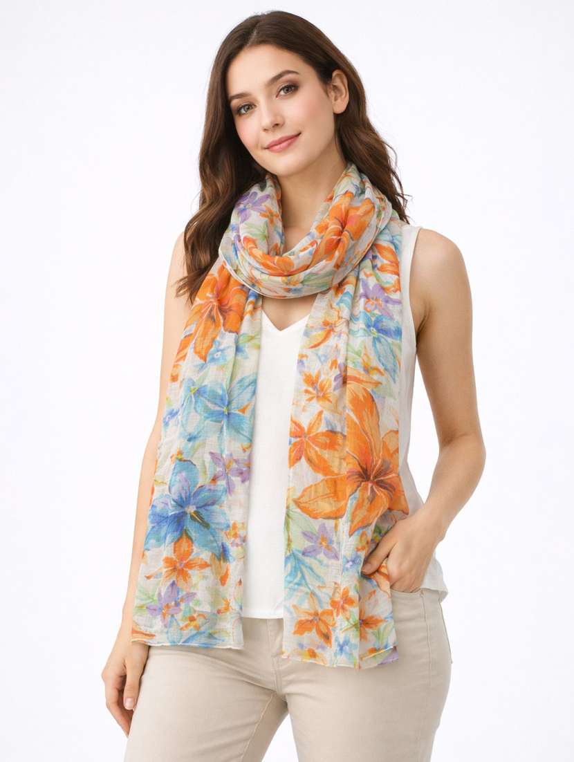 women floral printed scarf - 22461146 -  Standard Image - 1