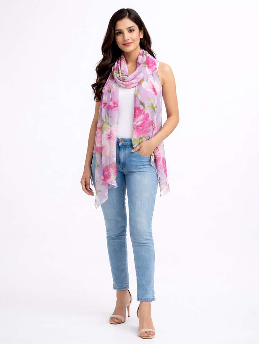 women floral printed scarf - 22461156 -  Standard Image - 1