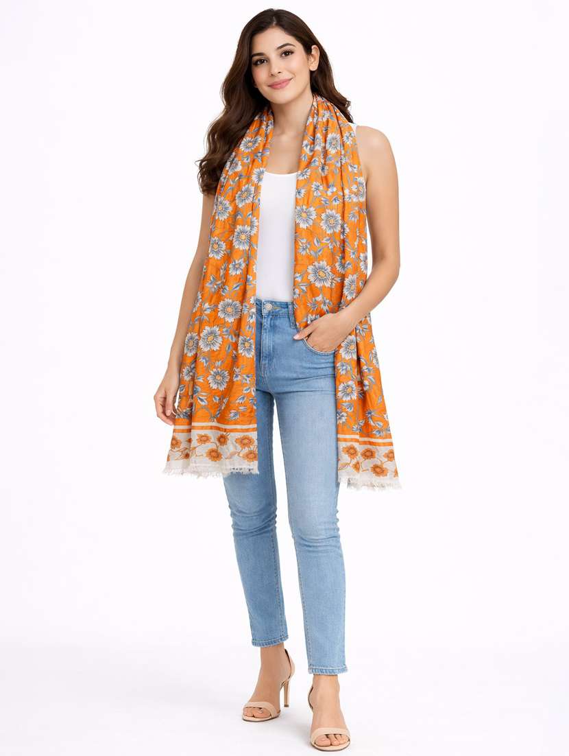 women floral printed scarf - 22461182 -  Standard Image - 1