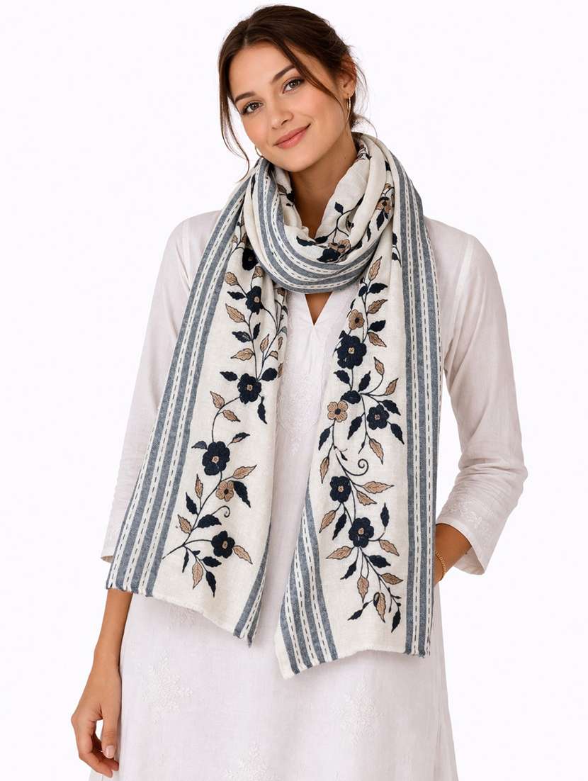 women white wool scarf - 22461220 -  Standard Image - 1