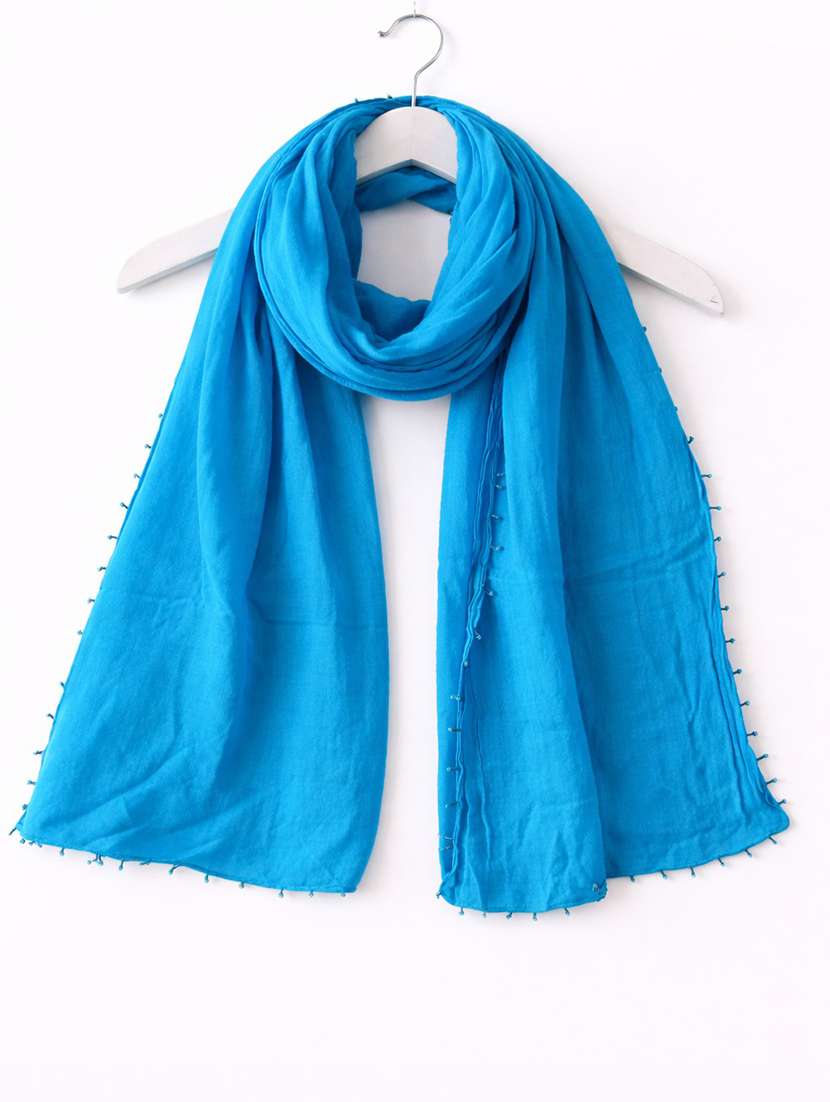 women blue wool scarf - 22461221 -  Standard Image - 1