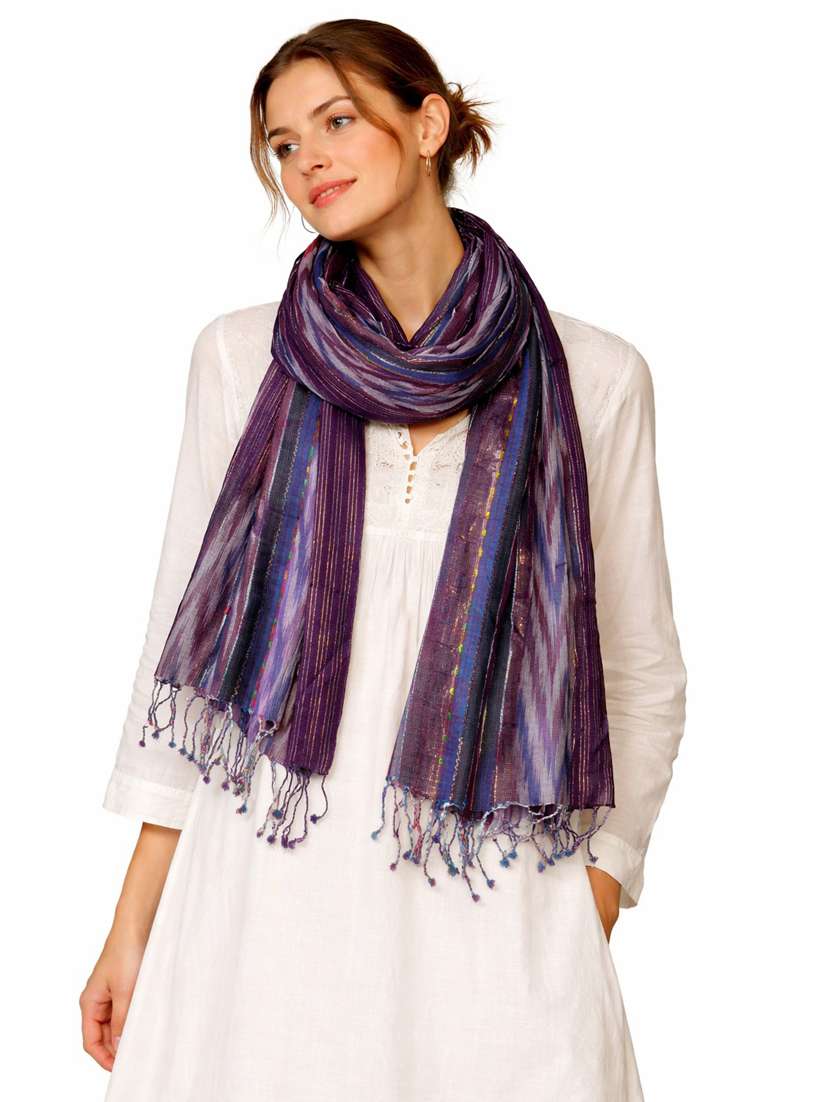 women purple viscose scarf - 22461222 -  Standard Image - 1