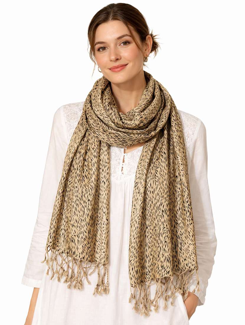women printed viscose scarf - 22461223 -  Standard Image - 1