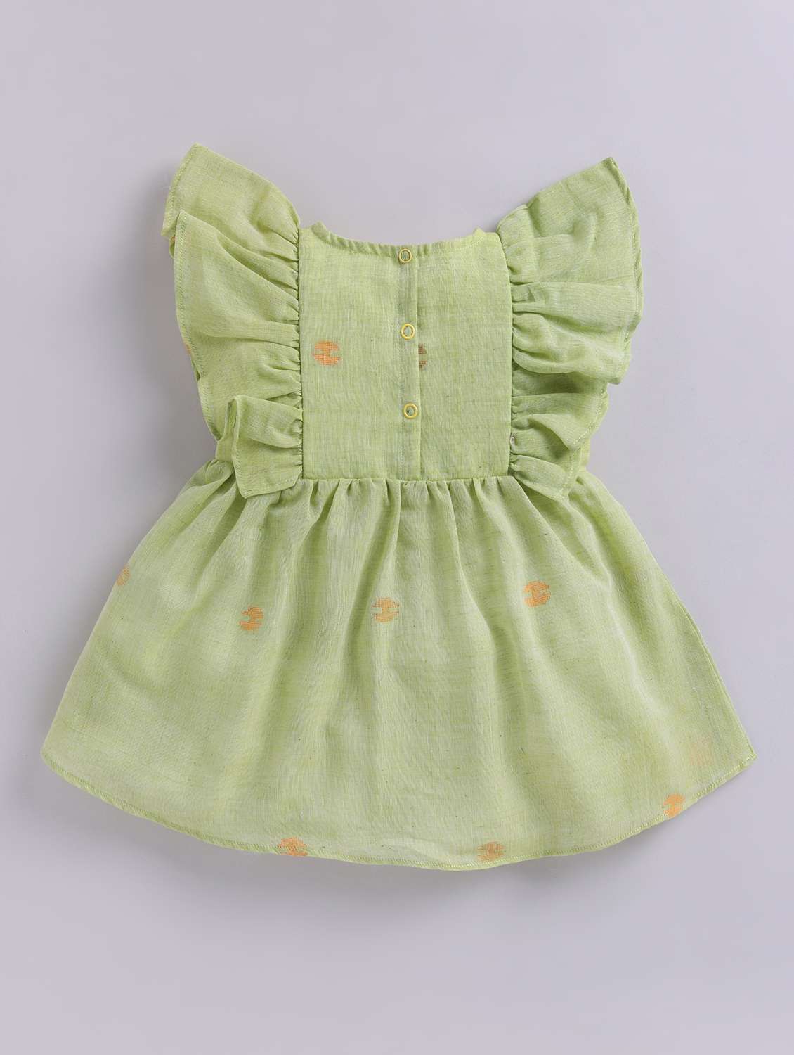 girls solid green denim frock - 22461241 -  Standard Image - 1