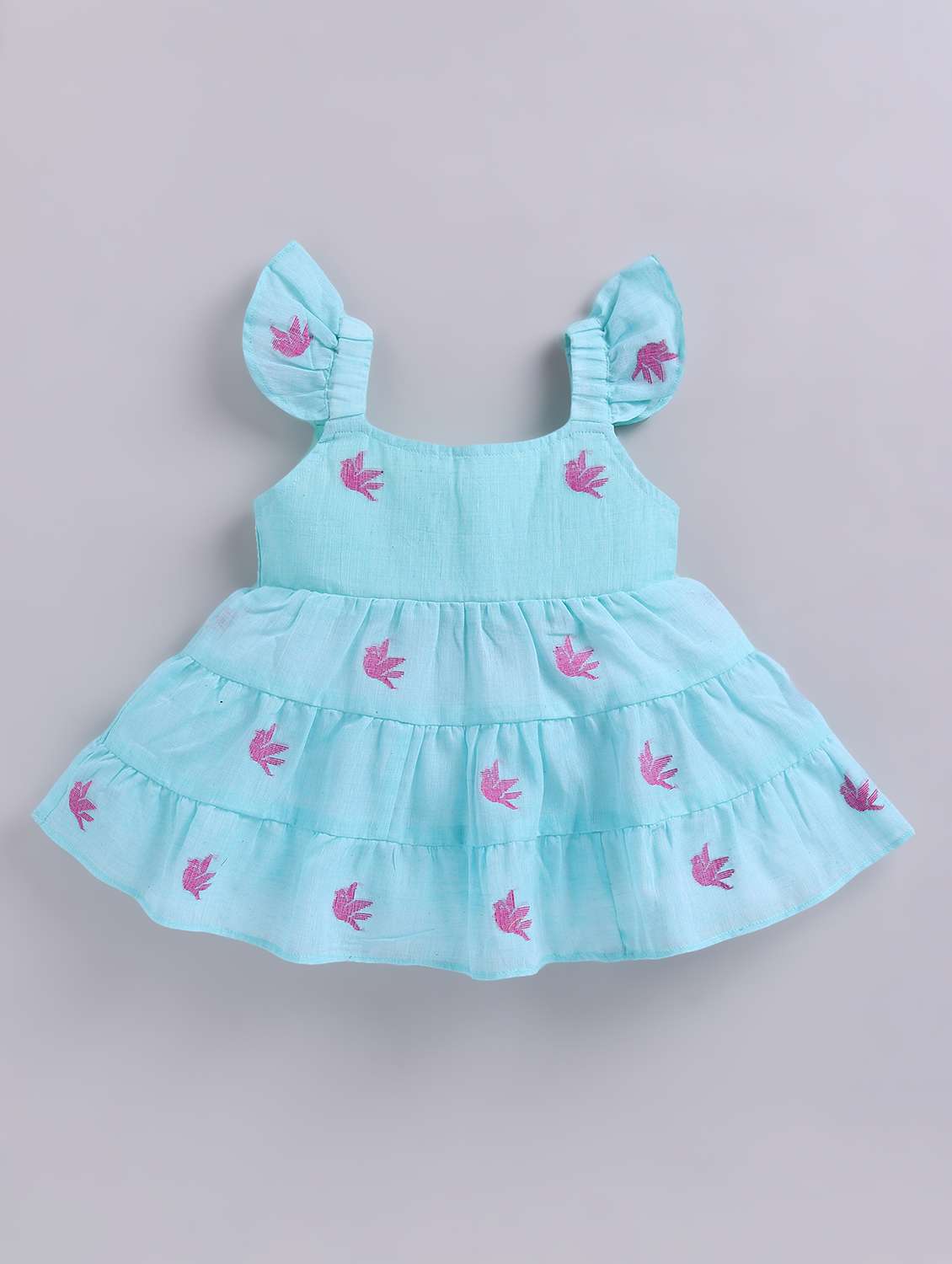 girl green denim frock - 22461247 -  Standard Image - 1