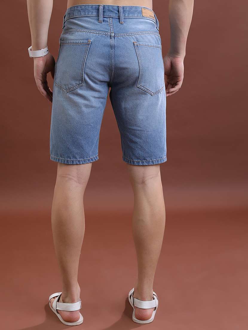 men distress mid rise regular fit denim shorts - 22462174 -  Standard Image - 4