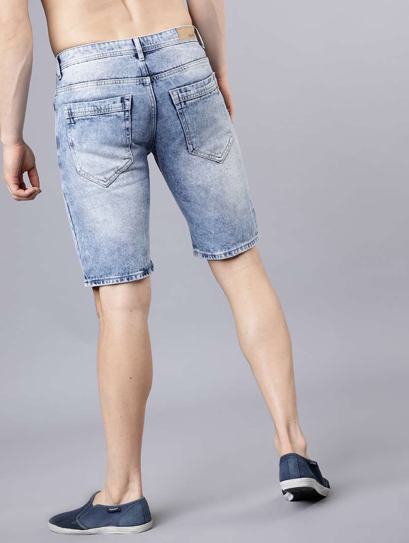 men distress mid rise slim fit denim shorts - 22462178 -  Standard Image - 4