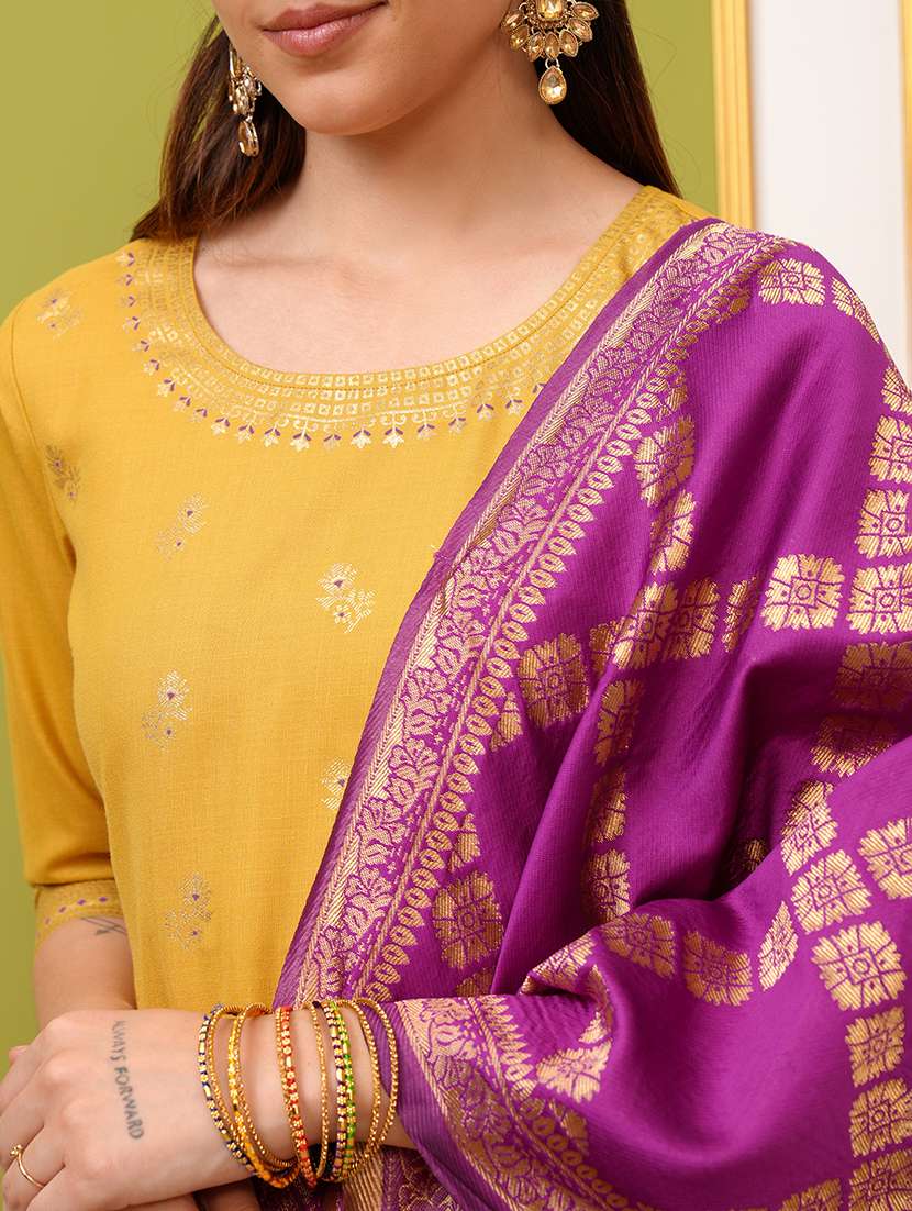 women yellow kurta palazzo set set - 22462199 -  Standard Image - 1