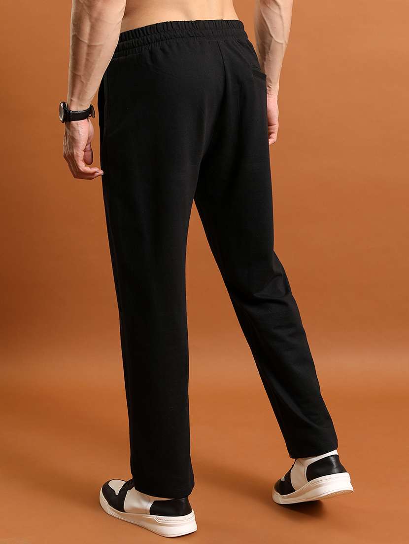 men black polyester  full length track pant - 22462210 -  Standard Image - 4