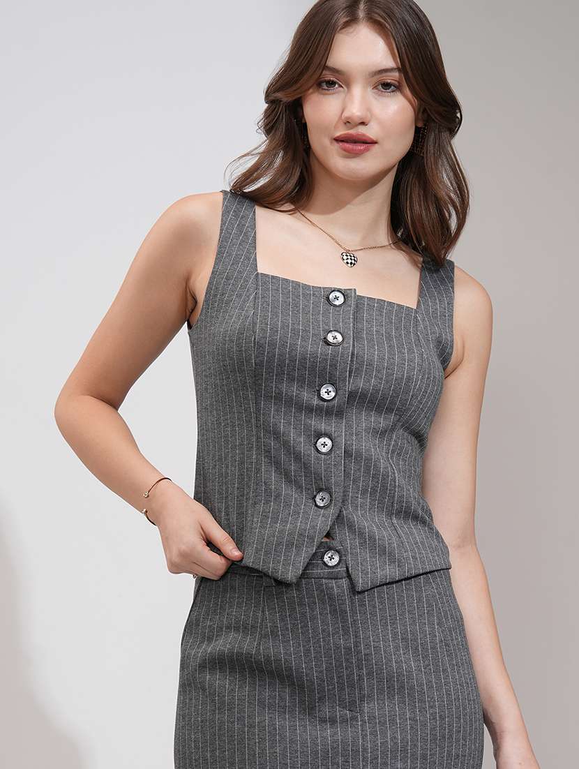 women striped top and skirt co-ord set - 22462219 -  Standard Image - 1