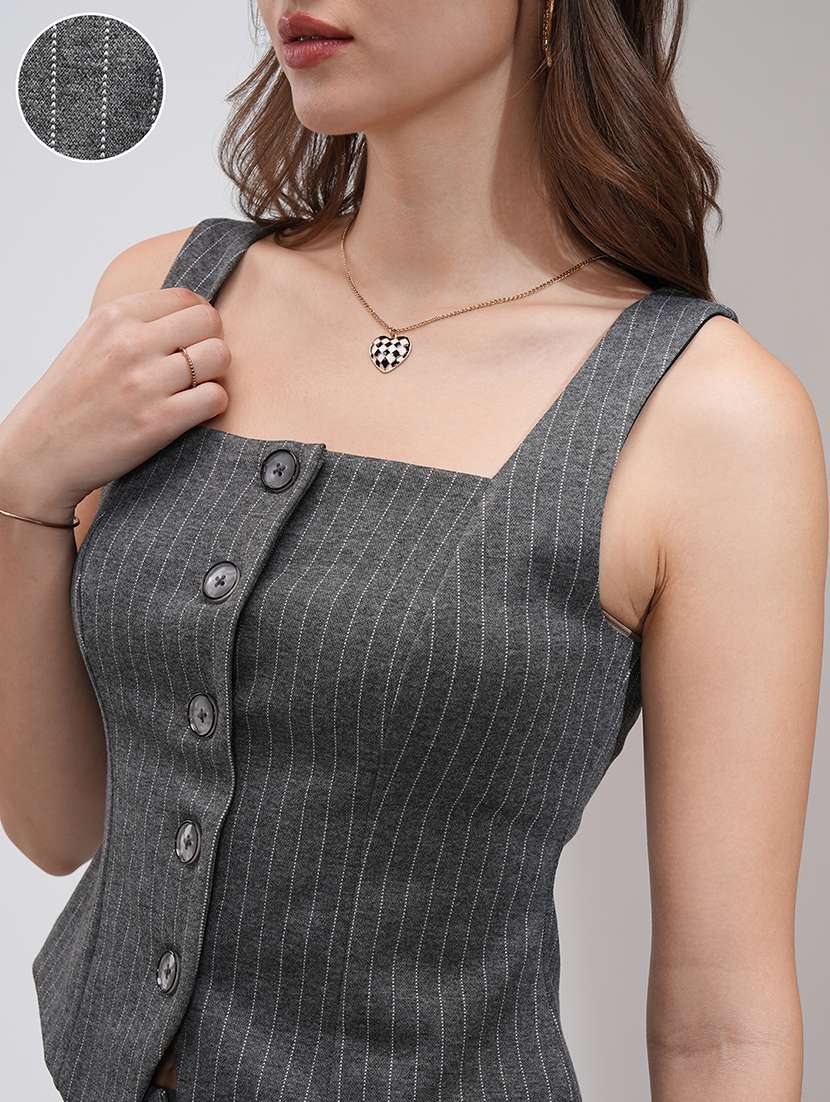 women striped top and skirt co-ord set - 22462219 -  Standard Image - 4