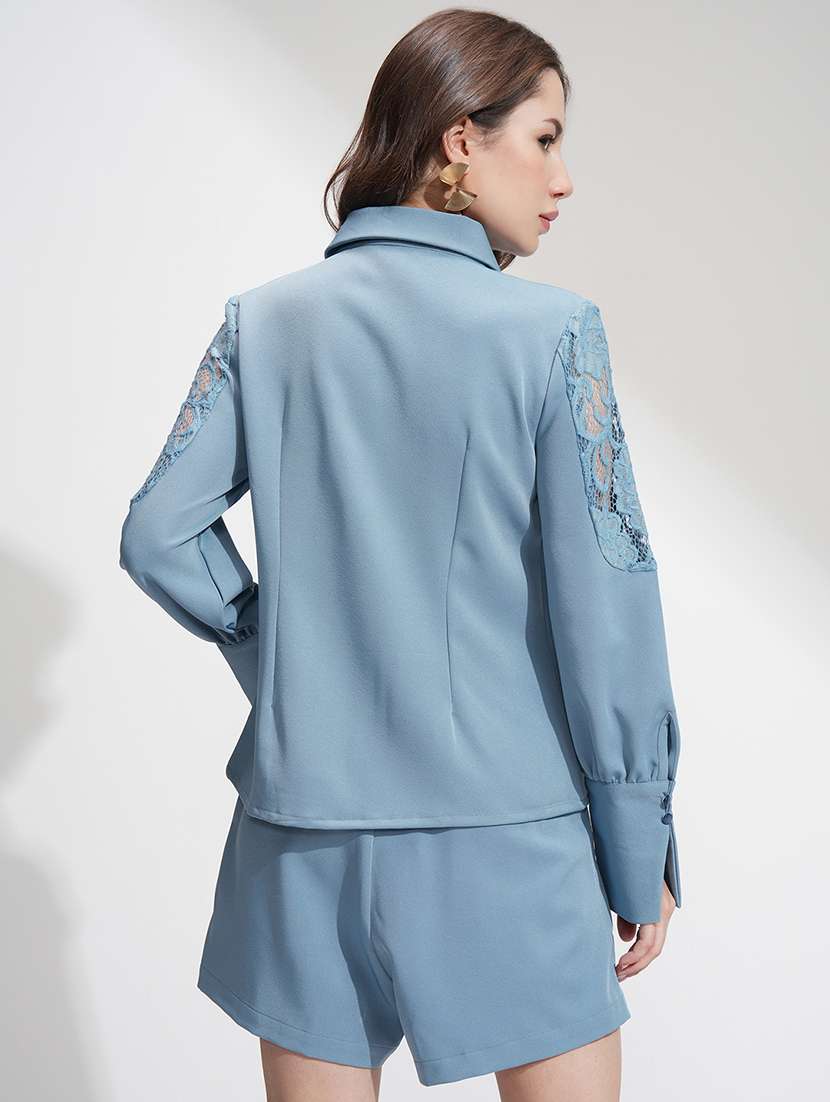 women self designed shirt and shorts co-ord set - 22462221 -  Standard Image - 4