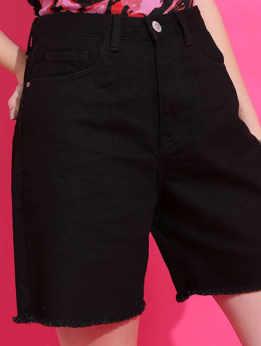 women black cotton regular short - 22462237 -  Standard Image - 1