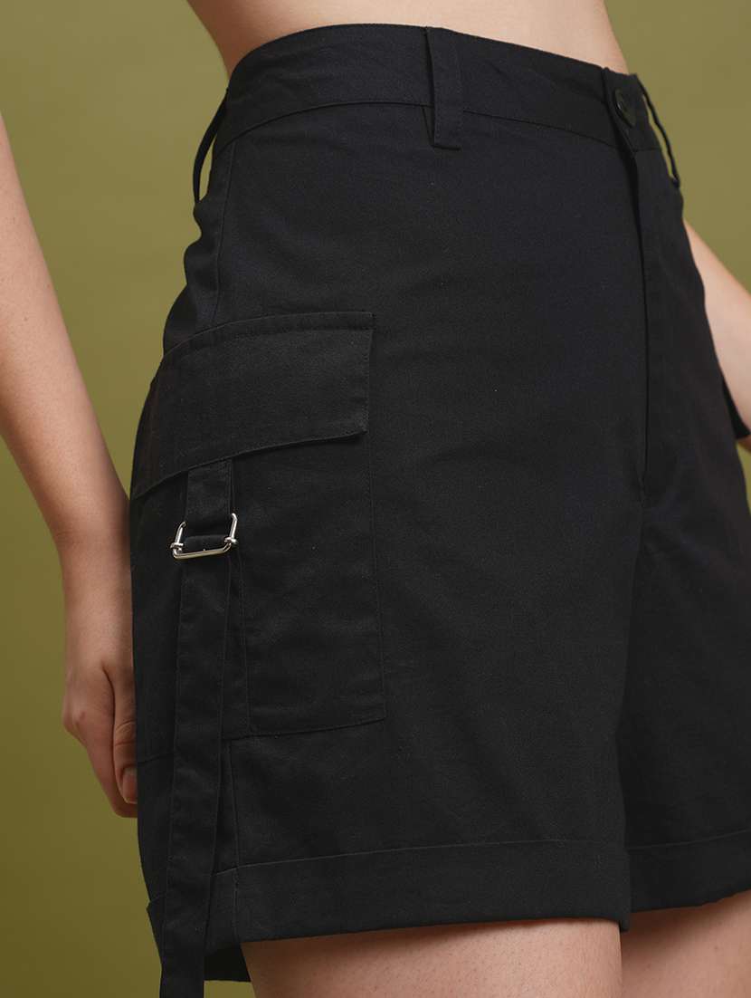 women black cotton regular short - 22462240 -  Standard Image - 1
