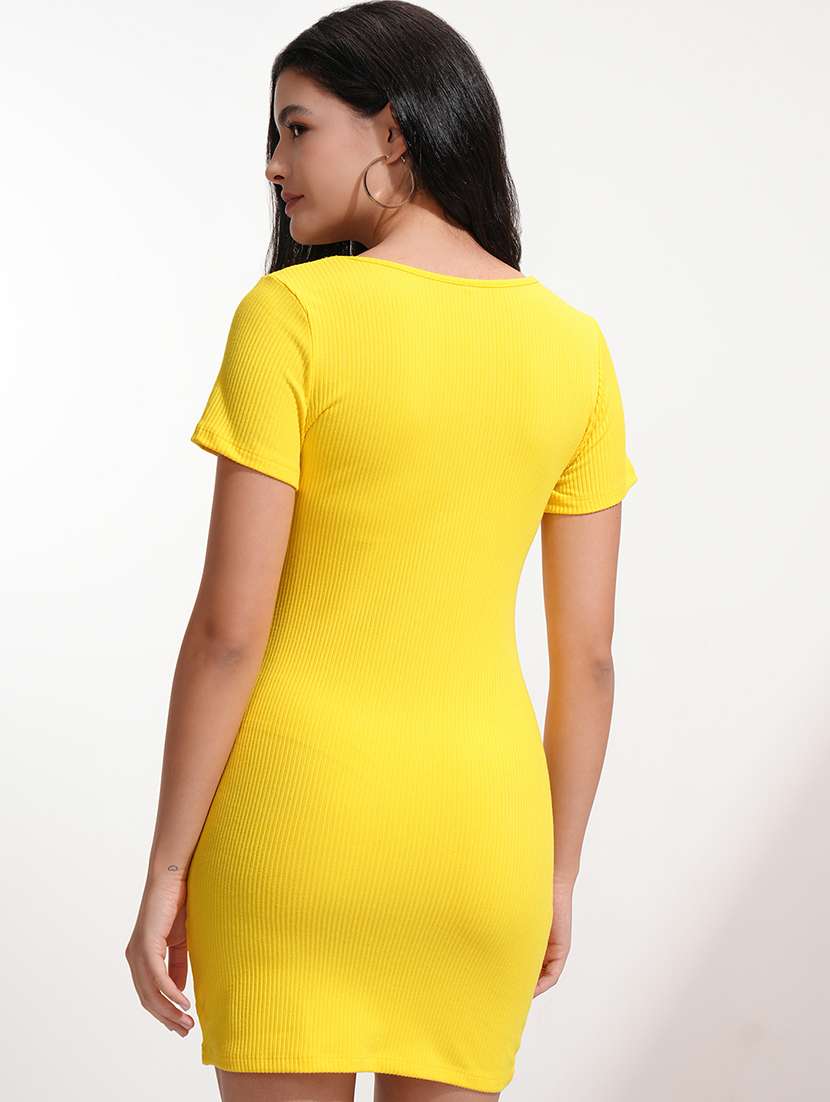 women yellow cotton a-line dress - 22462245 -  Standard Image - 4