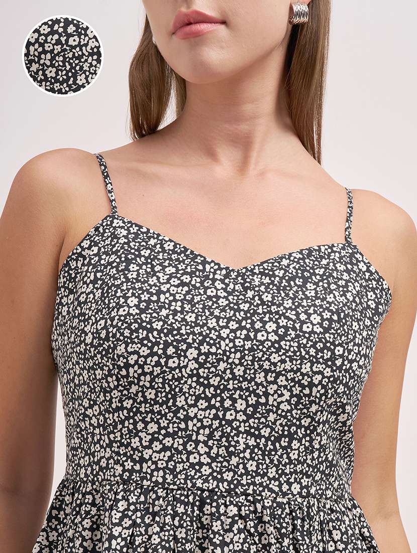 women printed a-line shoulder strap casual dress - 22462248 -  Standard Image - 1
