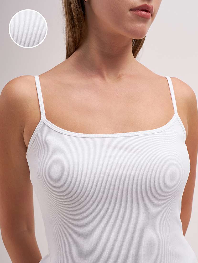 women solid  white cotton regular top - 22462274 -  Standard Image - 1