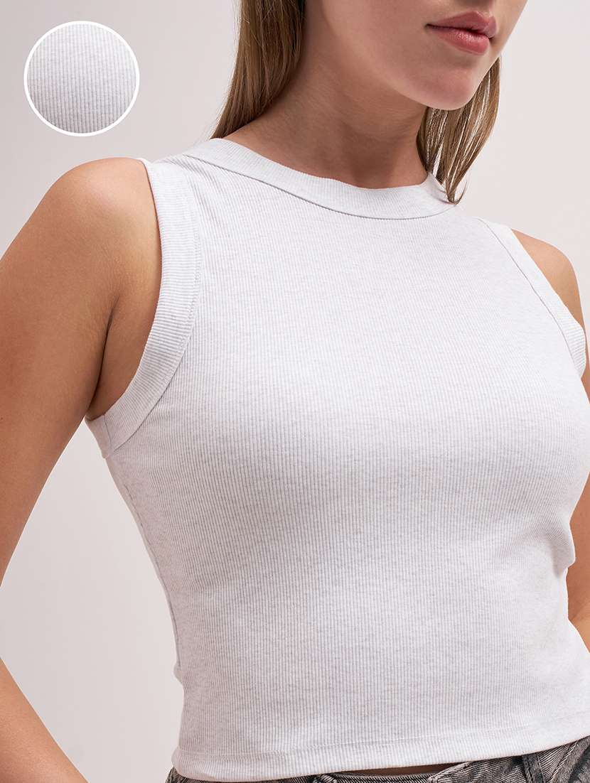 women solid sleeveless tank top - 22462278 -  Standard Image - 1