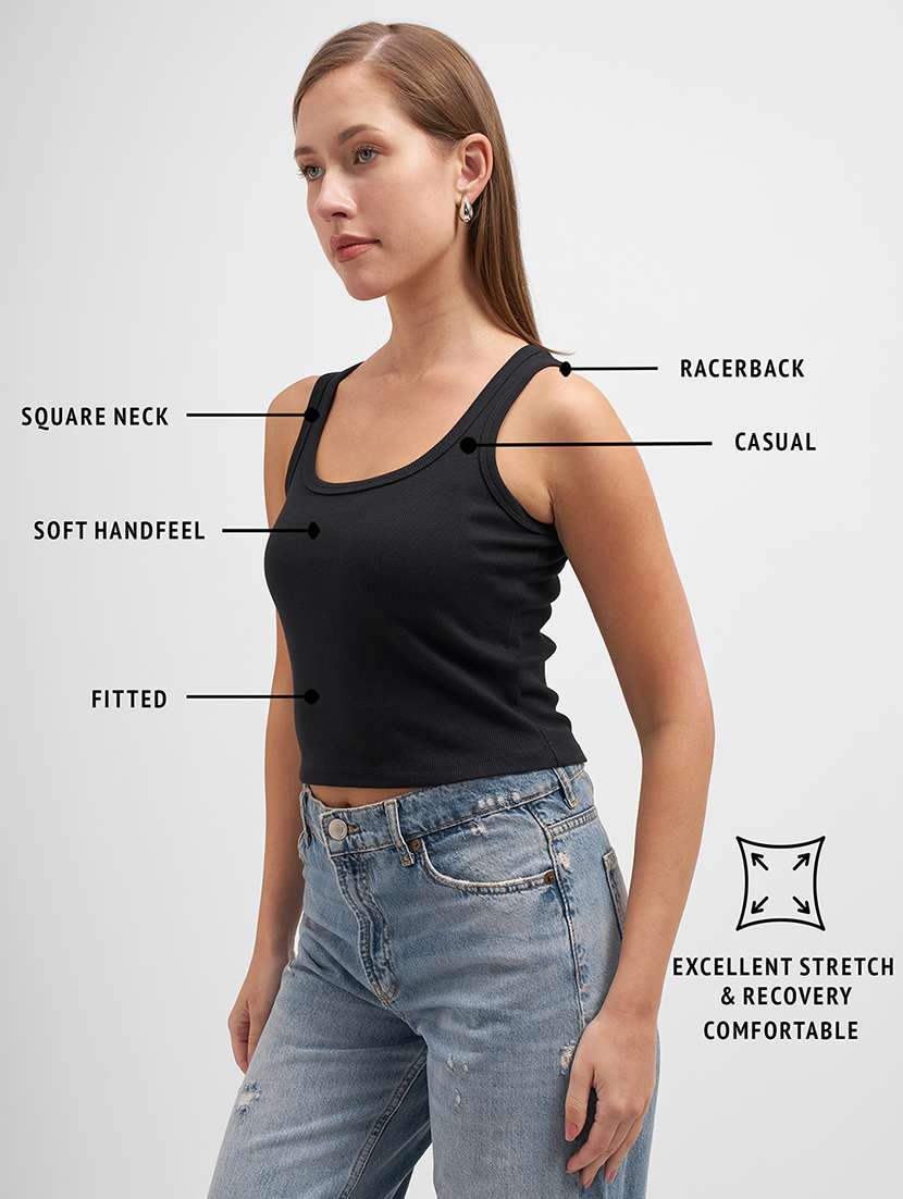 women solid sleeveless tank top - 22462280 -  Standard Image - 4