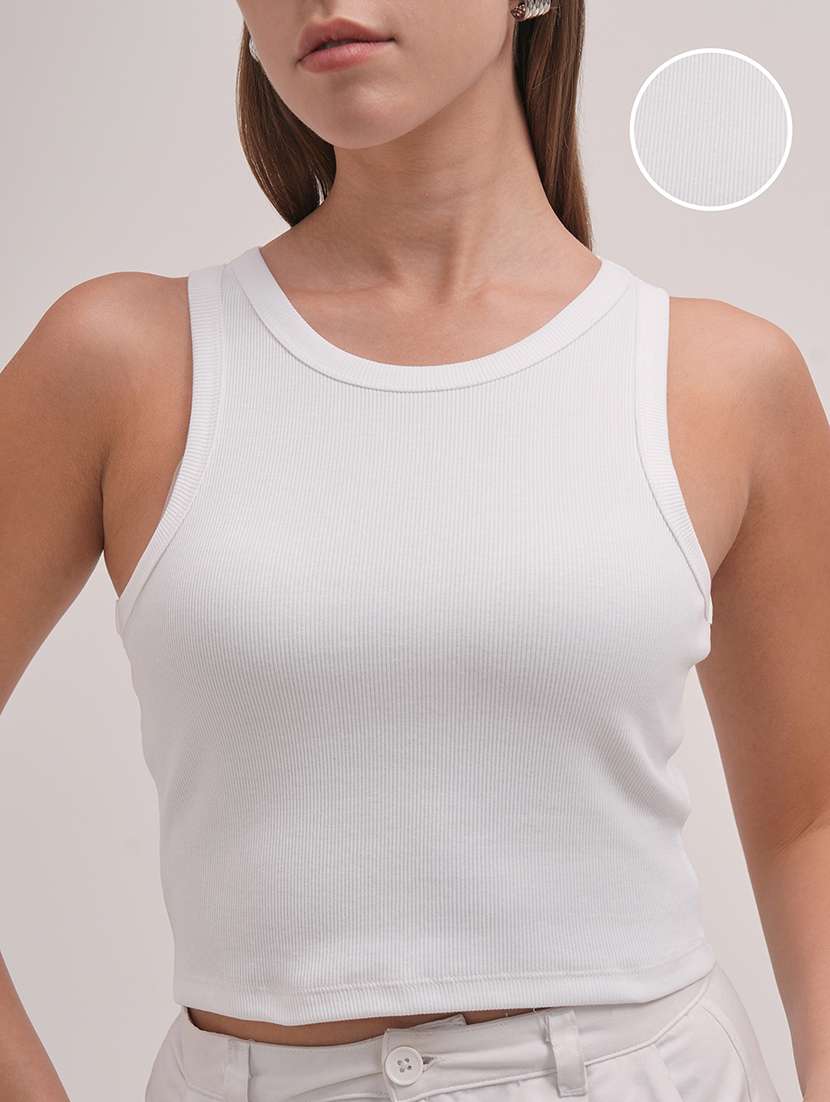 women solid sleeveless tank top - 22462282 -  Standard Image - 1