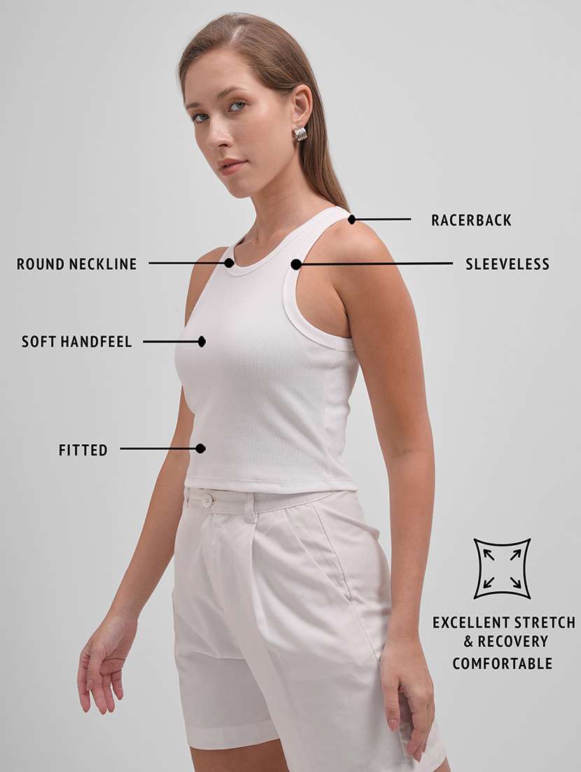 women solid sleeveless tank top - 22462282 -  Standard Image - 4