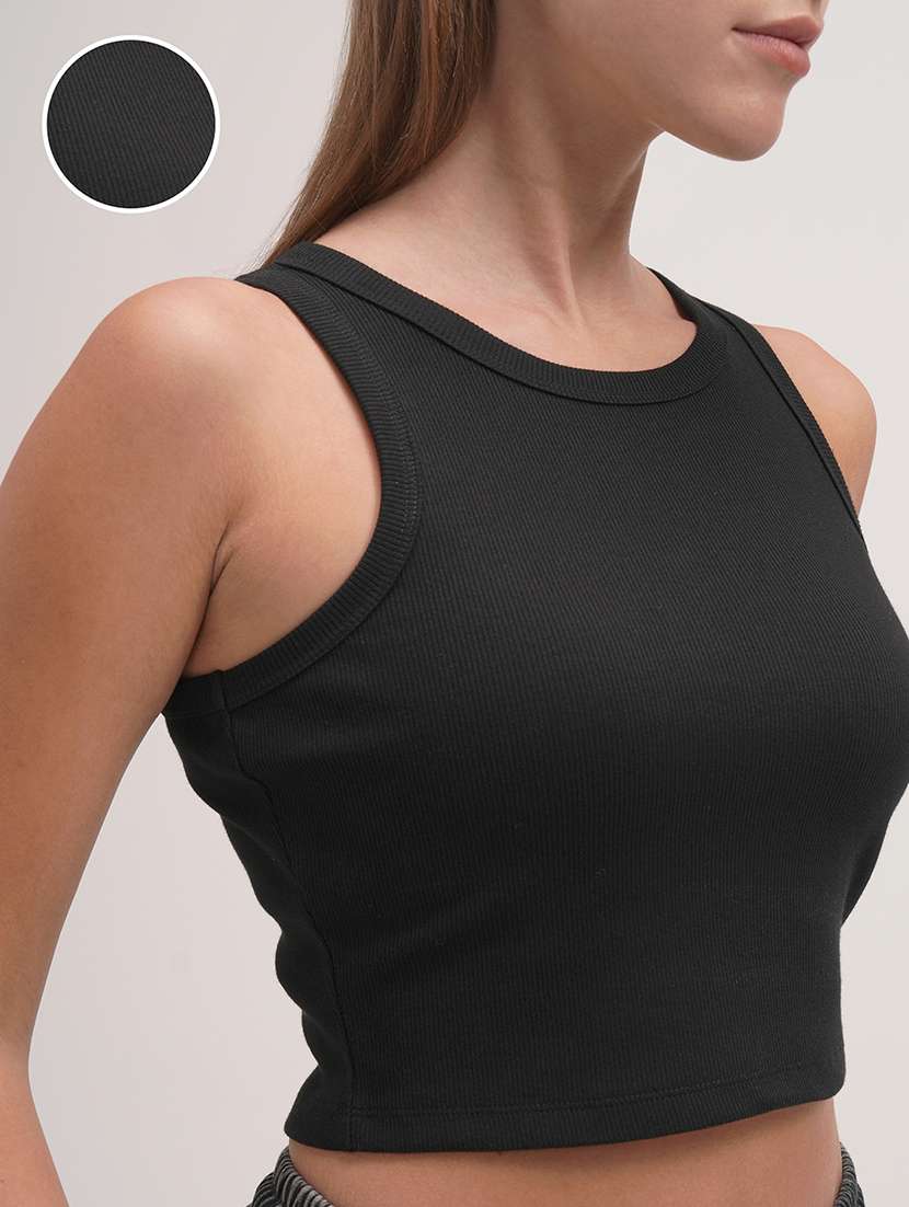 women solid sleeveless tank top - 22462283 -  Standard Image - 1