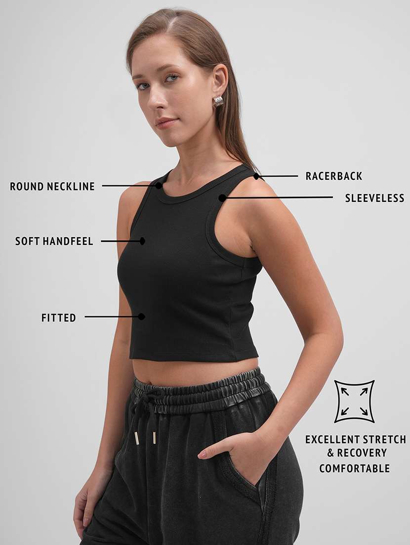 women solid sleeveless tank top - 22462283 -  Standard Image - 4